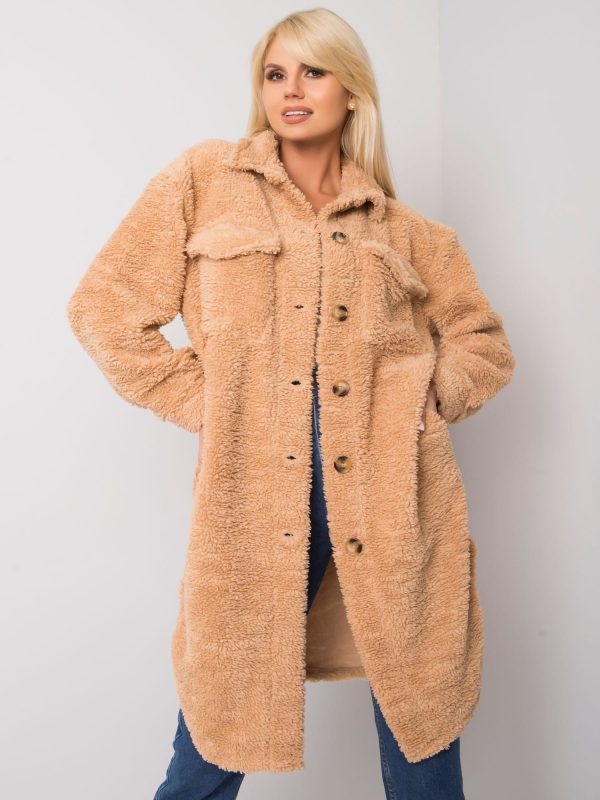 Wholesale Camel long fur shirt Jolene RUE PARIS