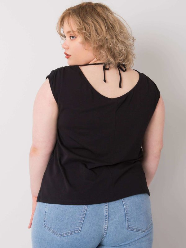 Wholesale Black Penny Cotton Plus Size Blouse