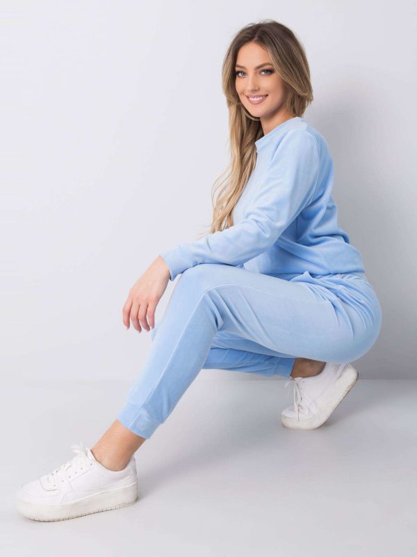 Wholesale Light blue velour set Brenda RUE PARIS