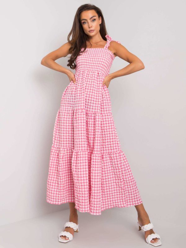 Wholesale Michel's pink checkered dress RUE PARIS