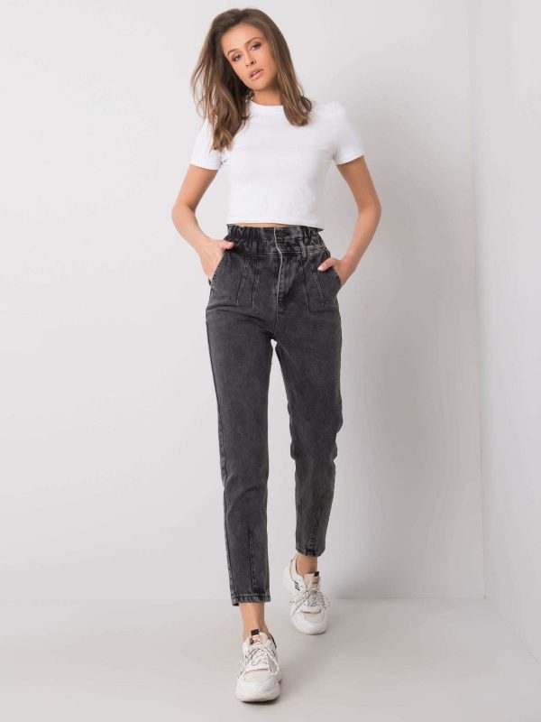 Wholesale Dark gray jeans for women Novalie RUE PARIS