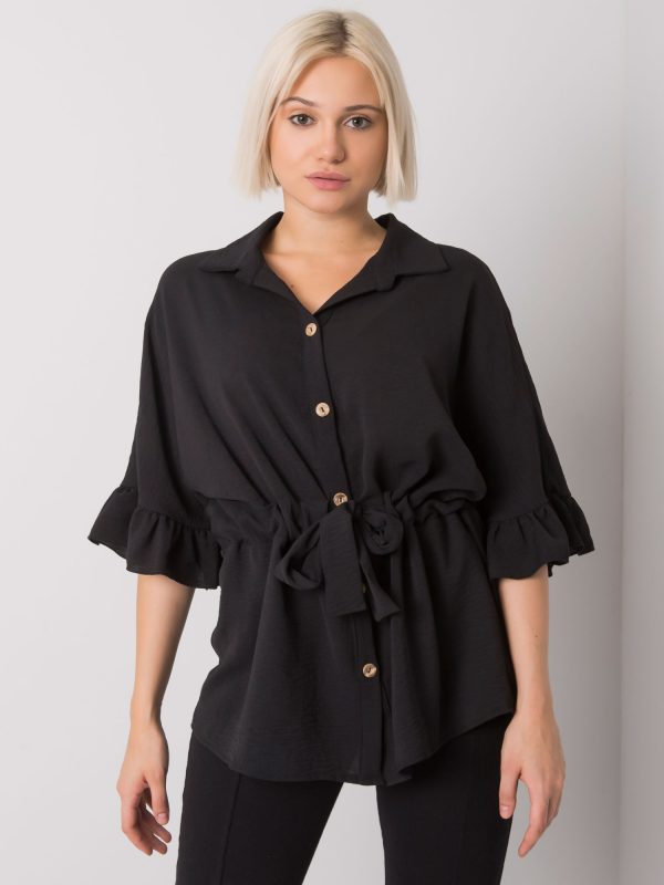 Wholesale Black blouse with binding Marcia RUE PARIS