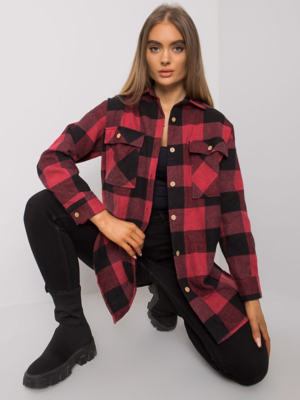 Wholesale Red and black plaid shirt for women Greenville RUE PARIS