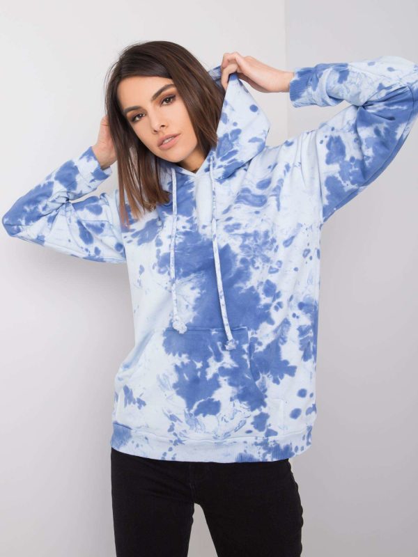 Wholesale Blue tie-dye sweatshirt Stephanie RUE PARIS