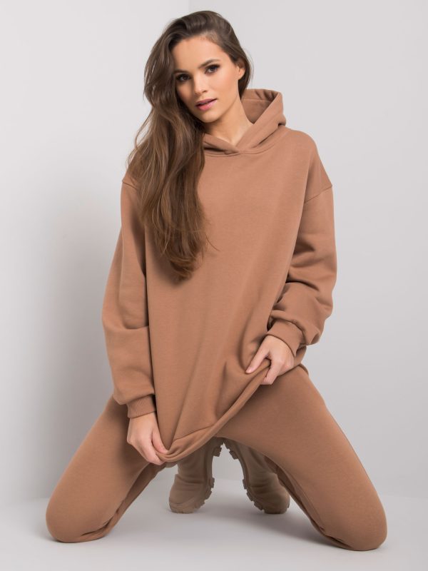 Wholesale Camel sweatshirt two-piece set Lucia