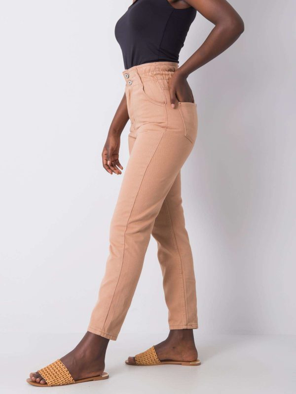 Wholesale Light brown jeans for women Dream RUE PARIS