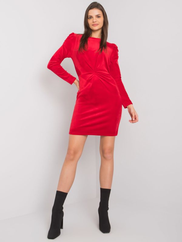 Wholesale Ellara RUE PARIS red velour dress