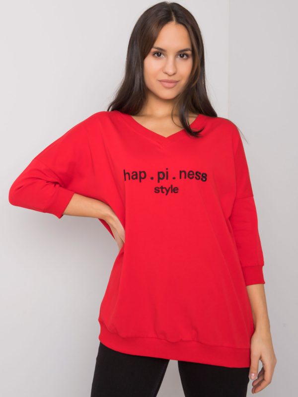 Wholesale Red sweatshirt with the inscription Jolanda RUE PARIS