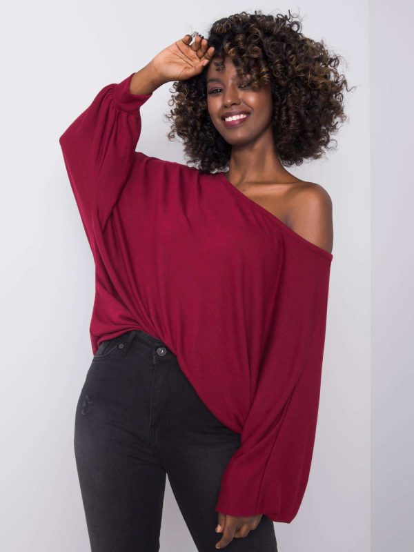 Wholesale Burgundy oversized blouse Manuela RUE PARIS