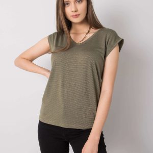 Wholesale Khaki striped blouse Giselle RUE PARIS