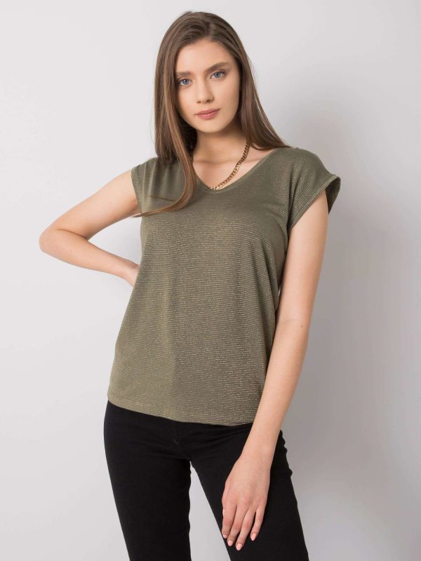 Wholesale Khaki striped blouse Giselle RUE PARIS