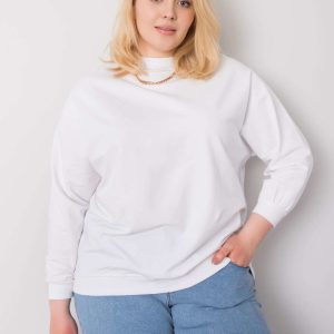 Wholesale White Harmony Hoodless Plus Size Sweatshirt