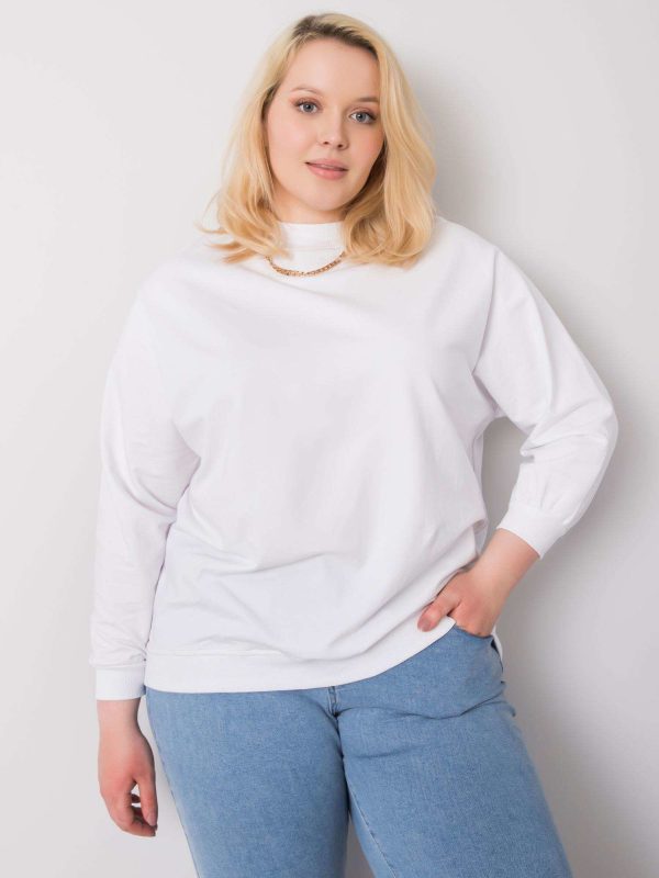 Wholesale White Harmony Hoodless Plus Size Sweatshirt