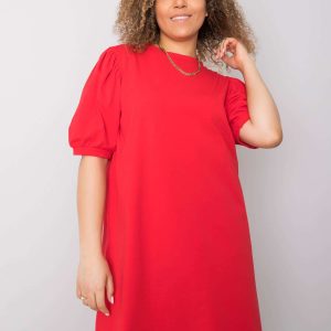 Wholesale Jasmine Red Plus Size Cotton Dress