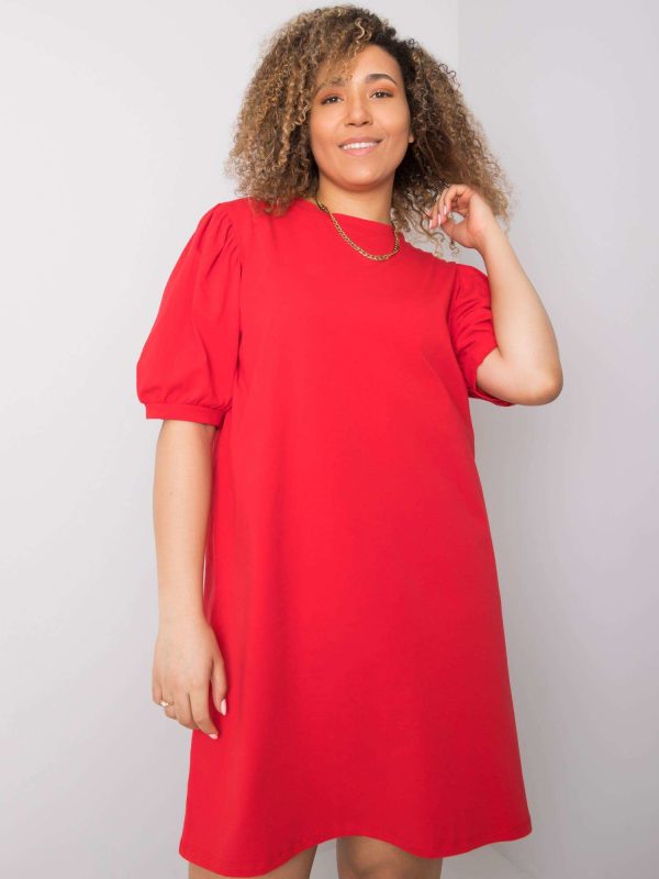 Wholesale Jasmine Red Plus Size Cotton Dress