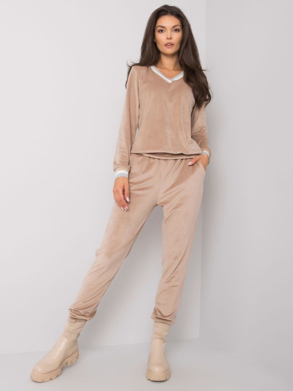 Wholesale Beige velour set Esti RUE PARIS