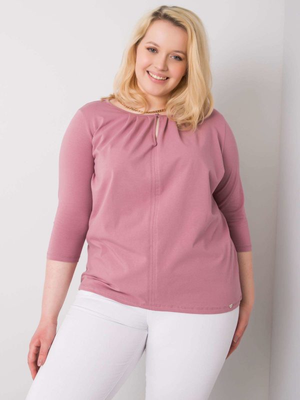 Wholesale Jodie Dirty Pink Plus Size Cotton Blouse