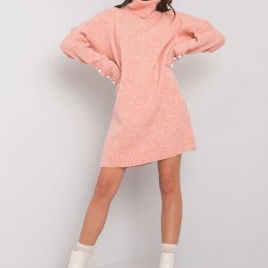 Wholesale Light pink turtleneck dress Irvette RUE PARIS