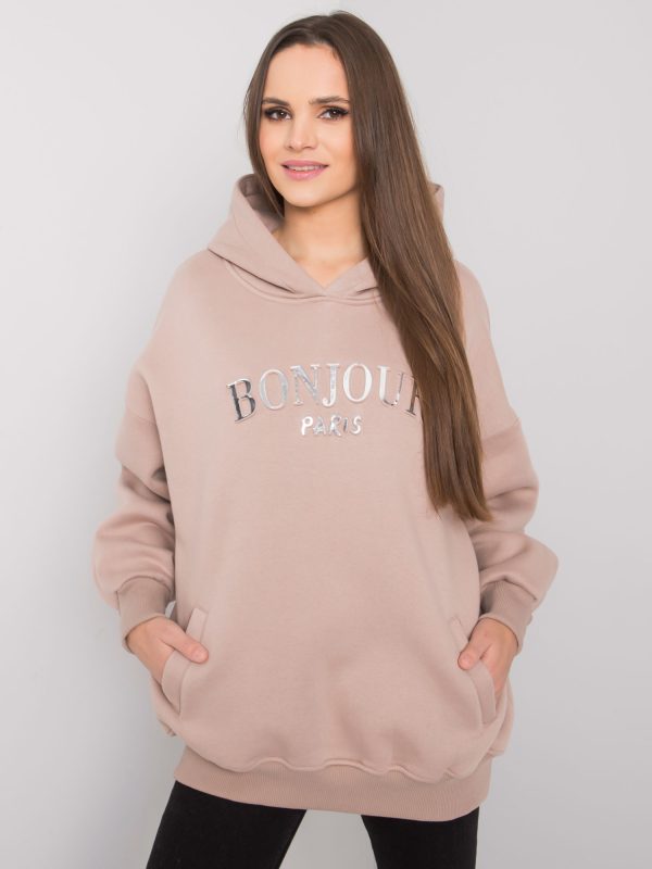 Wholesale Dark beige sweatshirt with pits Lille RUE PARIS