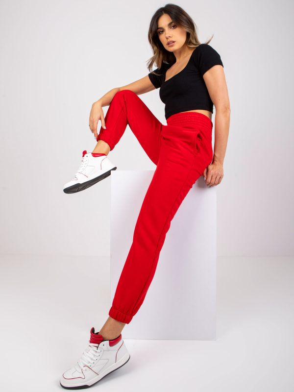 Wholesale Red sweatpants with pockets RUE PARIS