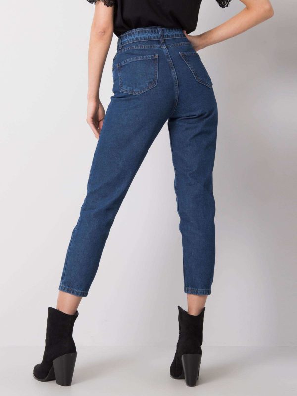 Wholesale Blue high waist denim pants Kiara RUE PARIS