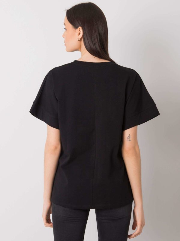 Wholesale Black T-shirt with print Caddie RUE PARIS