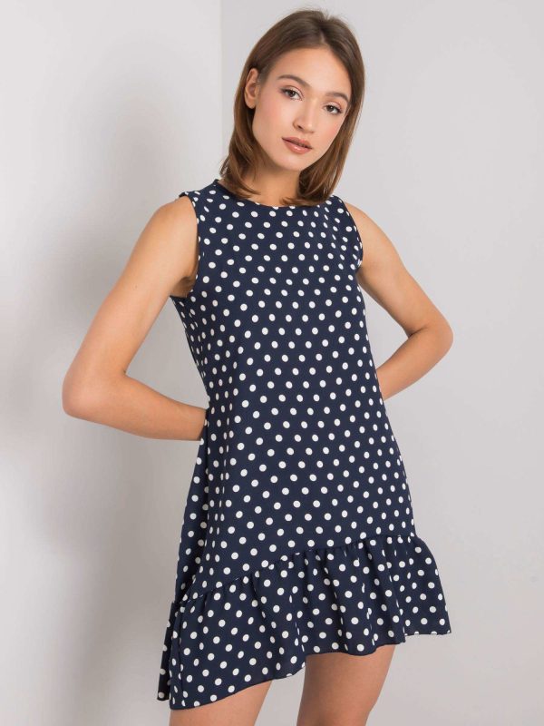 Wholesale Navy blue polka dot dress Nicollete RUE PARIS