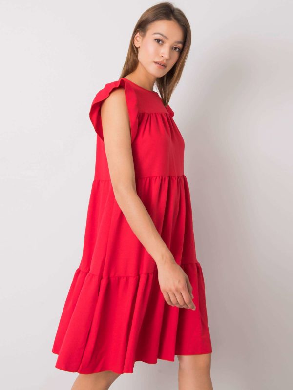 Wholesale Jaylin RUE PARIS Red Ruffle Dress