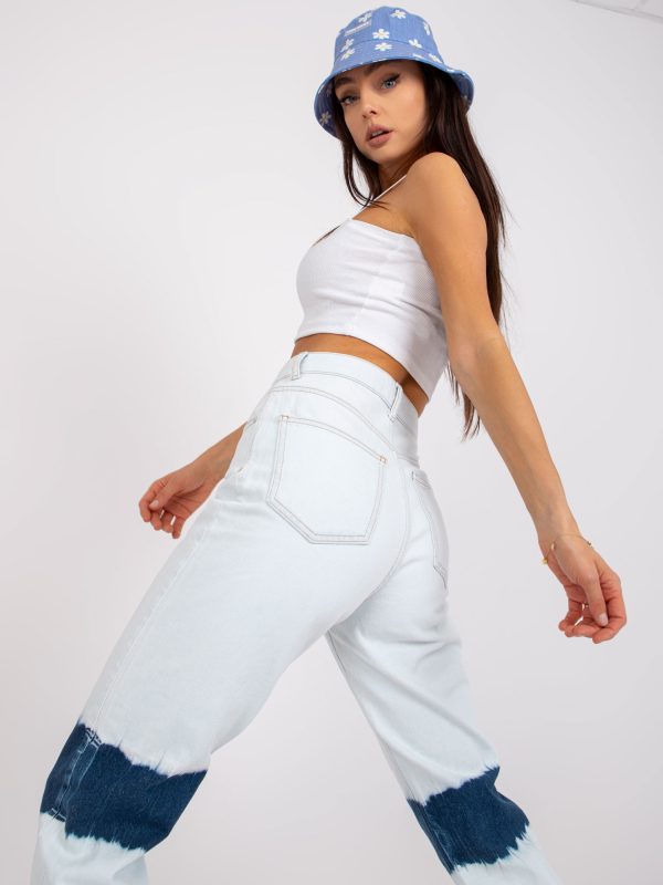 Wholesale Blue high-waisted jeans for women Beate RUE PARIS