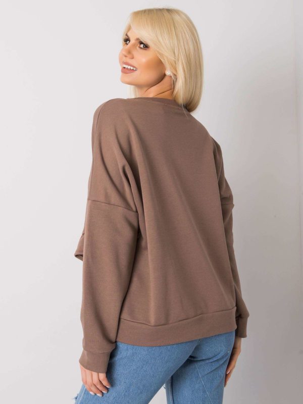 Wholesale Frose RUE PARIS brown flounce sweatshirt