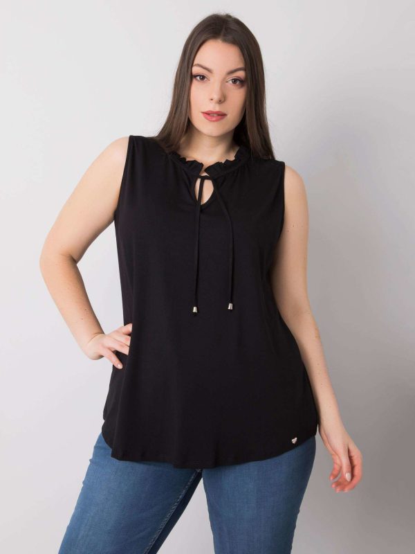 Wholesale Black plus size blouse with viscose Nuka