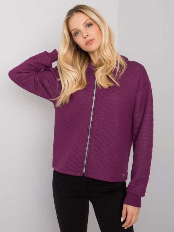 Wholesale Purple quilted sweatshirt basic Melanie