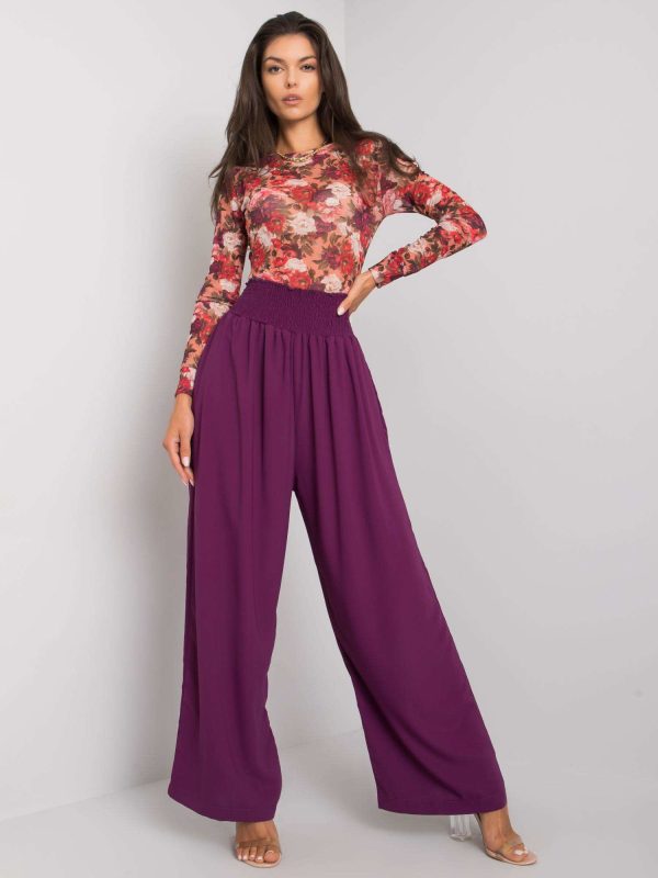 Wholesale Purple wide pants in Lareen RUE PARIS