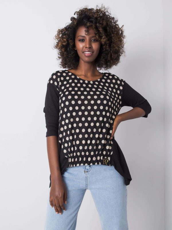 Wholesale Black polka dot blouse Sahana RUE PARIS