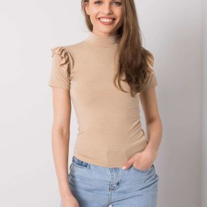 Wholesale Beige blouse with flounces Callie RUE PARIS