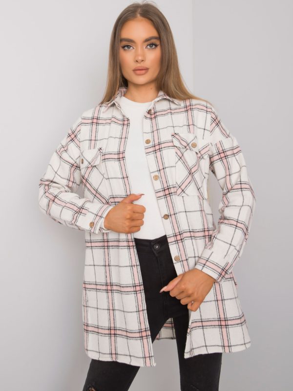 Wholesale Beige and pink plaid shirt Bryce RUE PARIS