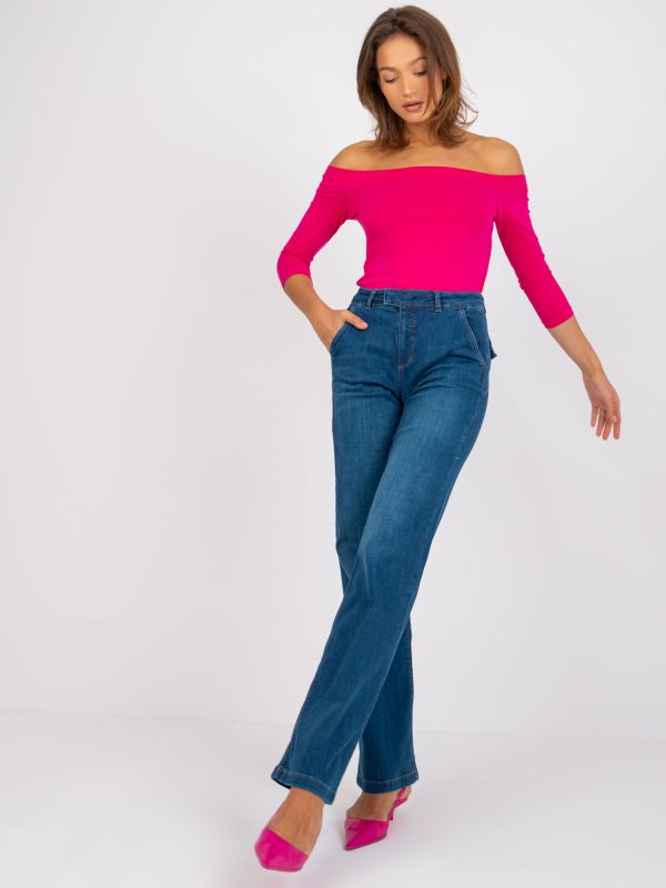 Wholesale Blue Flared High Waist Jeans Jovite RUE PARIS