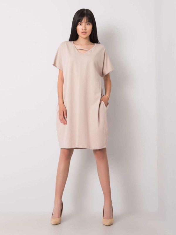 Wholesale Beige casual dress Rianna RUE PARIS