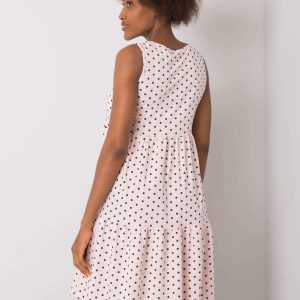 Wholesale Pale pink polka dot dress Norinne RUE PARIS