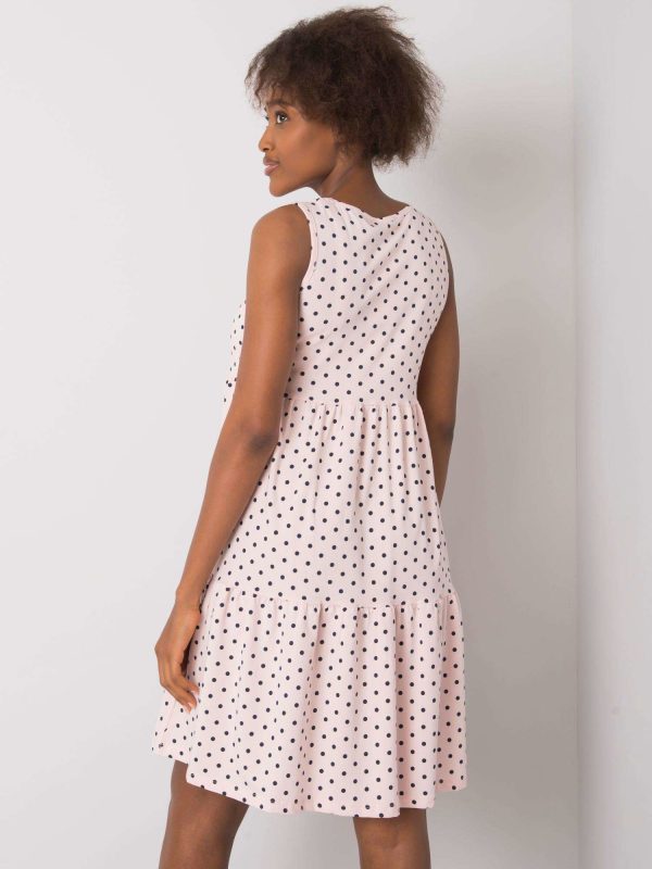 Wholesale Pale pink polka dot dress Norinne RUE PARIS