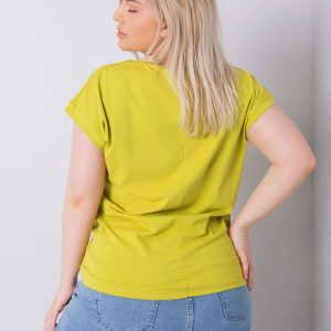 Wholesale Light Green Leanne Cotton Plus Size T-Shirt