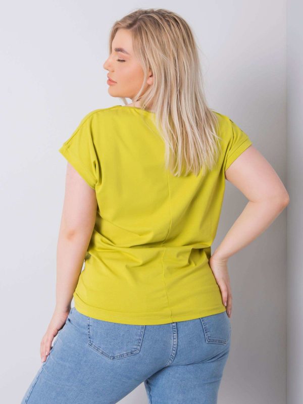 Wholesale Light Green Leanne Cotton Plus Size T-Shirt