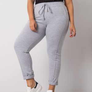 Wholesale Grey melange plus size sweatpants Alva