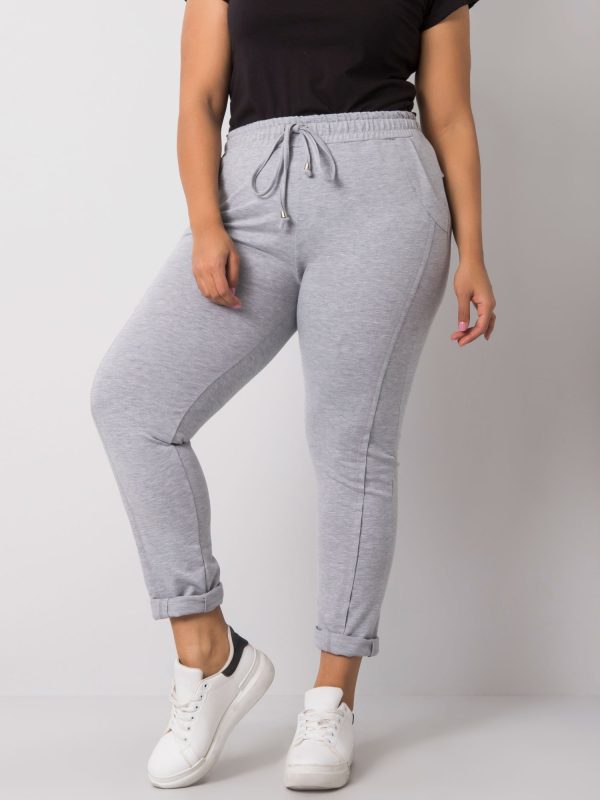 Wholesale Grey melange plus size sweatpants Alva