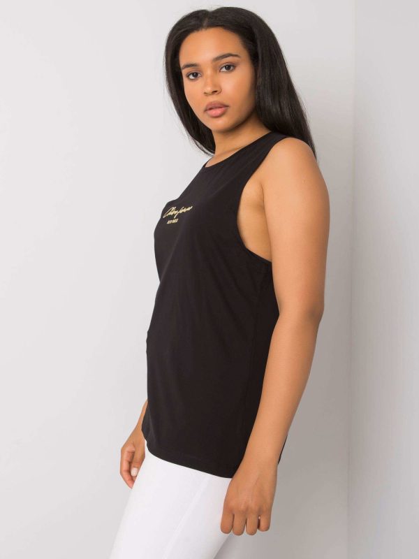 Wholesale Black plus size cotton top Deann RUE PARIS