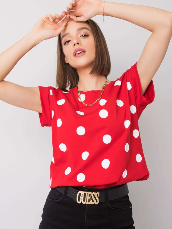 Wholesale Red and white t-shirt Catrina RUE PARIS