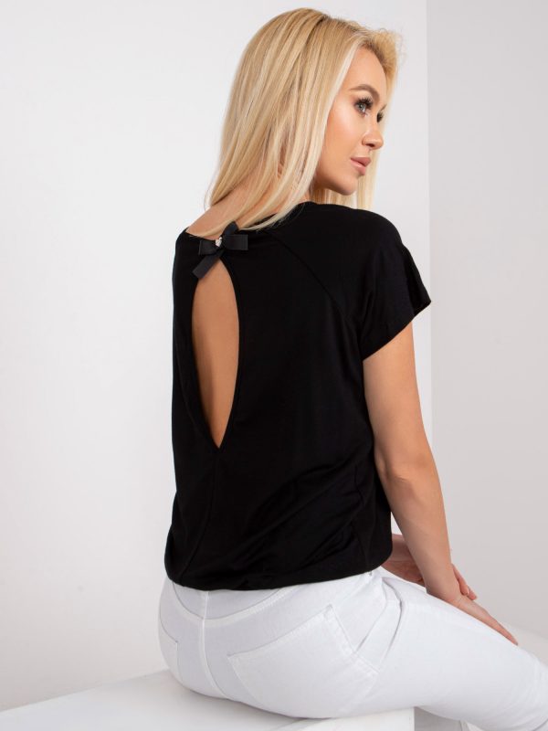 Wholesale Lucienne Black Short Sleeve Blouse