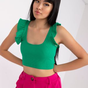 Wholesale Green short top basic in stripes RUE PARIS