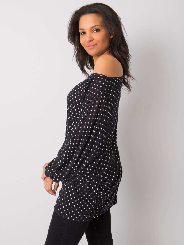 Wholesale Black Plus Size Polka Dot Blouse Aubrielle RUE PARIS