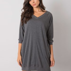 Wholesale Grey Salerno Cotton Basic Dress